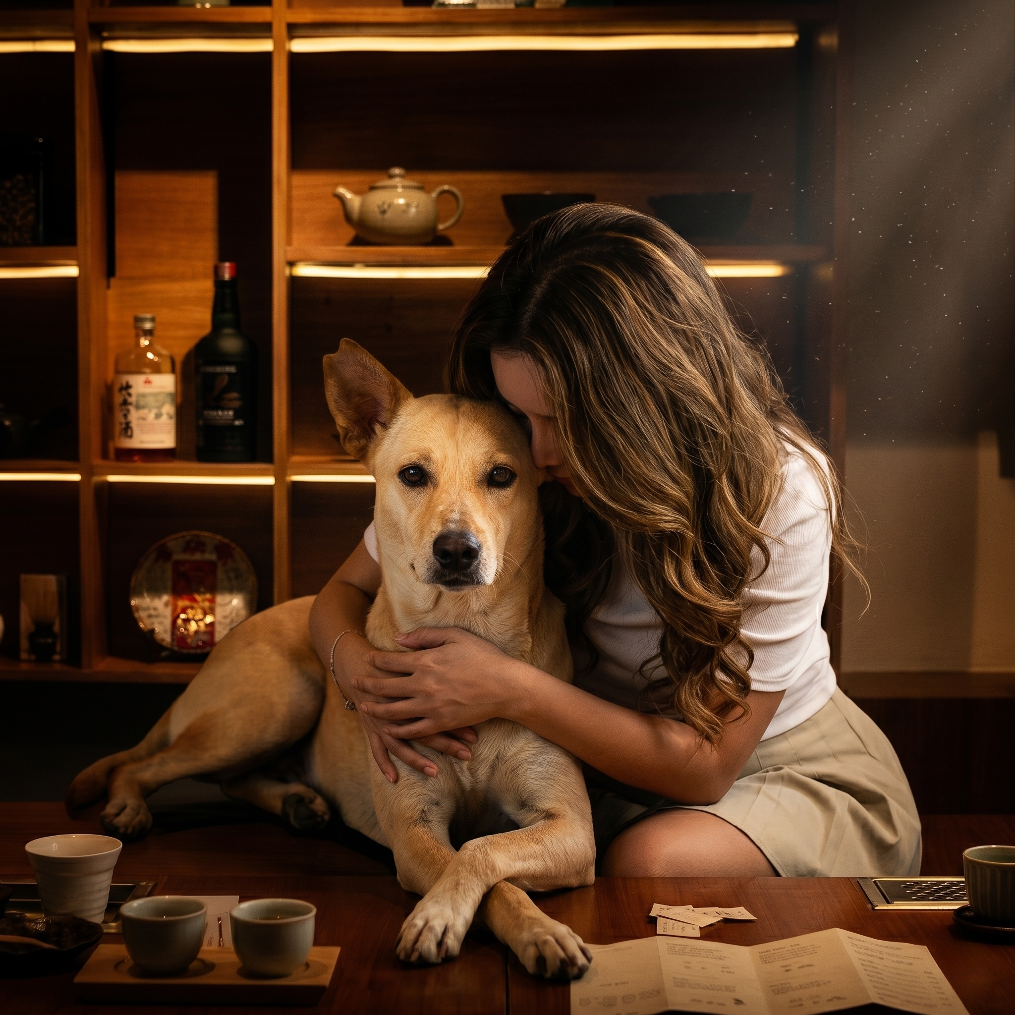 Anjing Golden Retriever dan pemiliknya